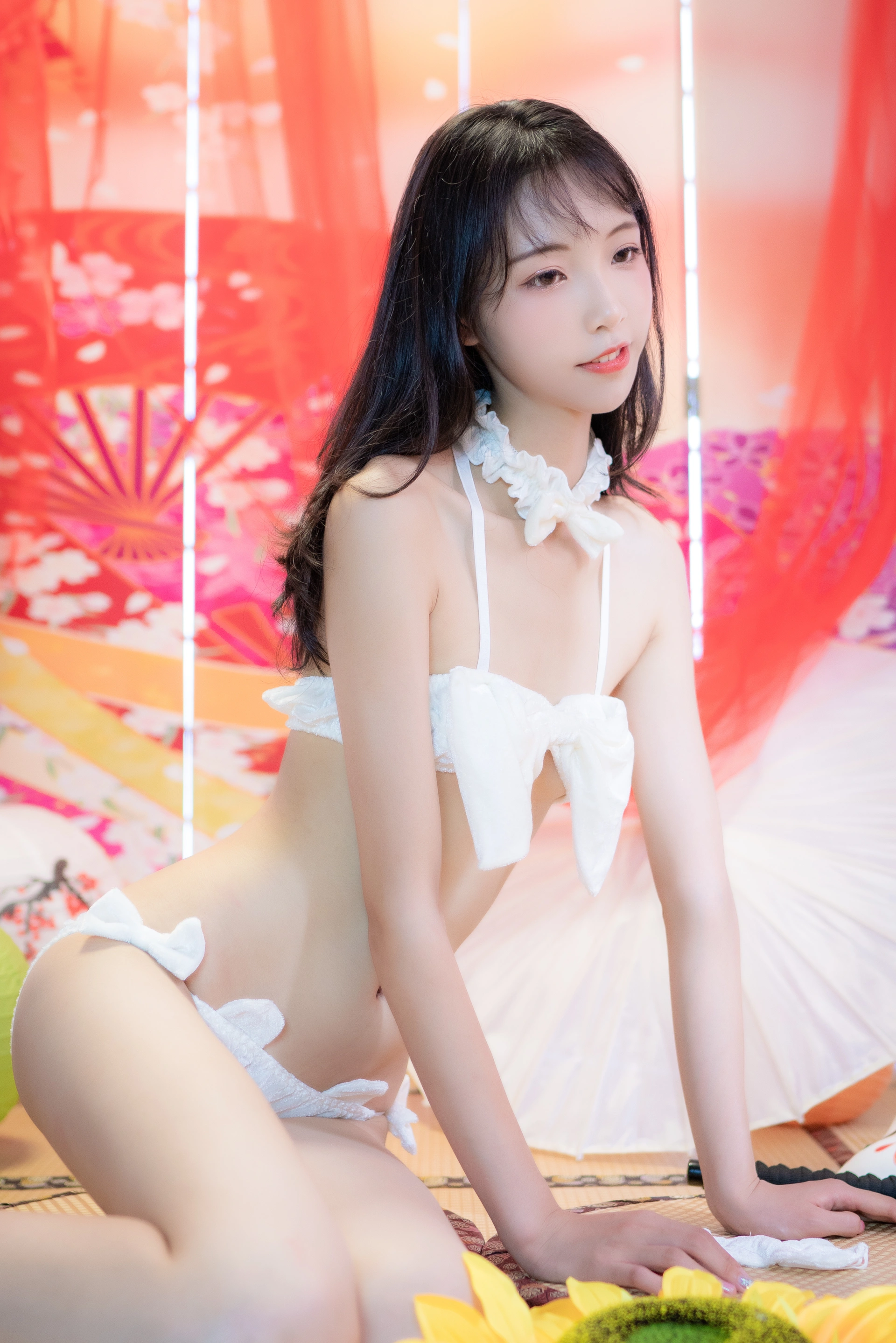 西瓜少女 - NO.04 日系棚拍白猫咪内衣 1